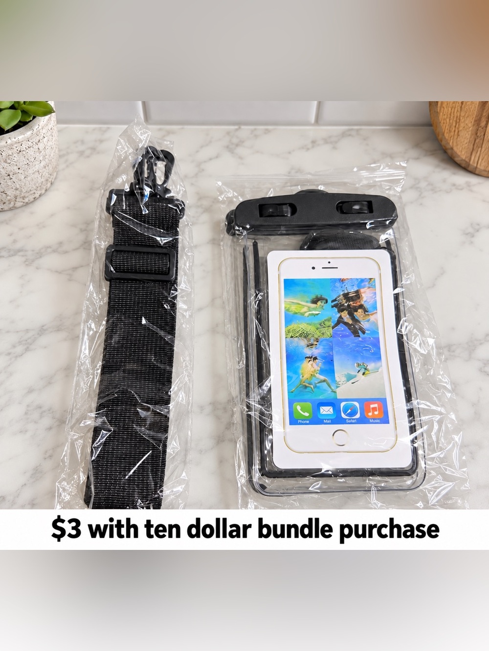Black Waterproof Phone Pouch